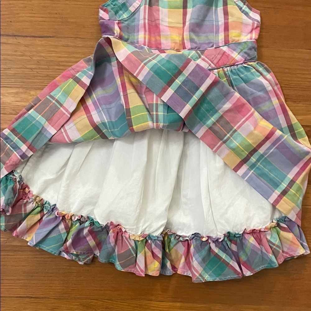 Ralph Lauren Plaid Madras Cotton Sleeveless Dress Infant Size 24 Months Preppy - Picture 4 of 12
